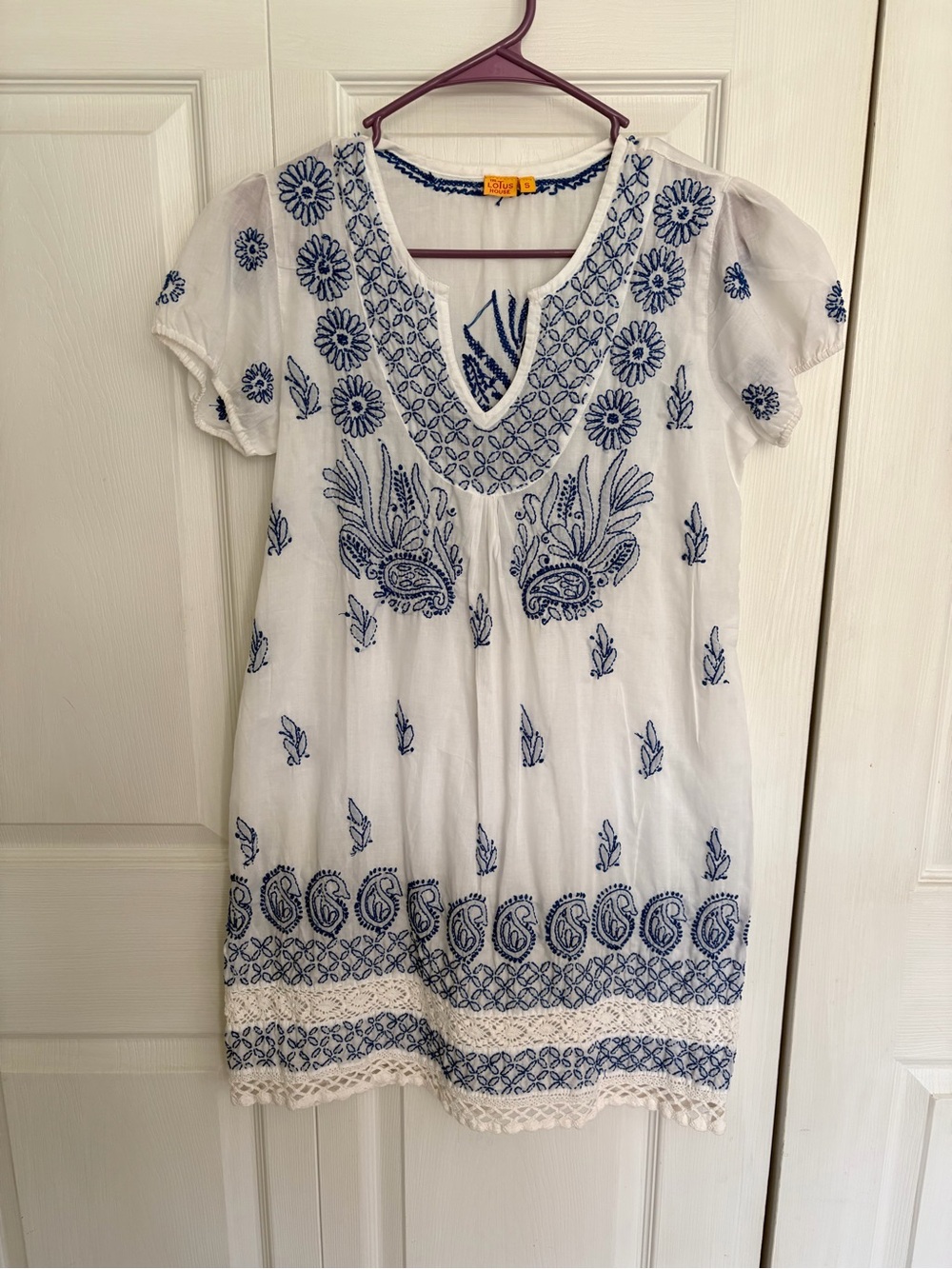 The Lotus House Embroidered V-Neck Women’s Tunic Dress